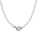 Diamonfire Shell Pearl Necklace with Zirconia Feature Clasp