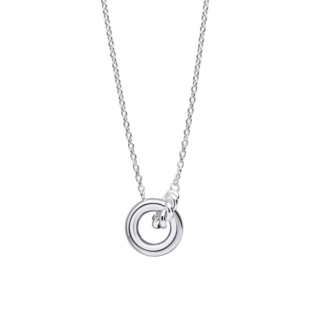 Beginnings Plain and Rope Linked Circles Necklace