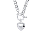 Beginnings Puff Heart T-Bar Chain Necklace