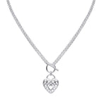 Beginnings Large Filigree Heart Double Chain T-Bar Necklace