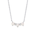 Beginnings Curved Freshwater Pearl and Cubic Zirconia Bar Necklace