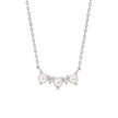 Beginnings Curved Freshwater Pearl and Cubic Zirconia Bar Necklace