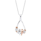 Laura Ashley Silver Talon Stripe Love Birds Necklace