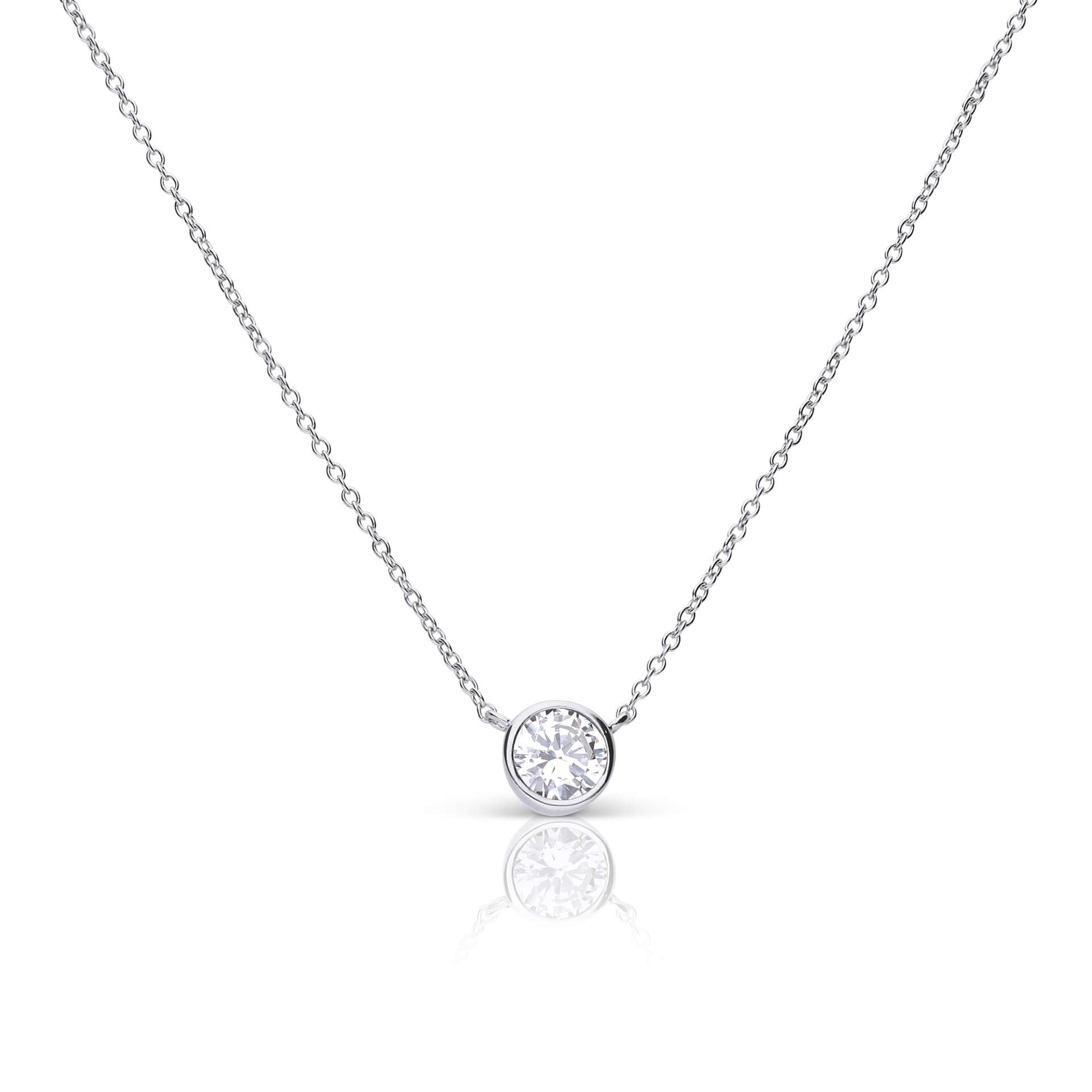 Diamonfire Solitaire Bezel Zirconia Necklace