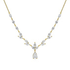 Diamonfire Vine Leaf Necklace with Teardrop Drop