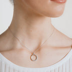 Diamonfire Half Pave Open Circle Necklace