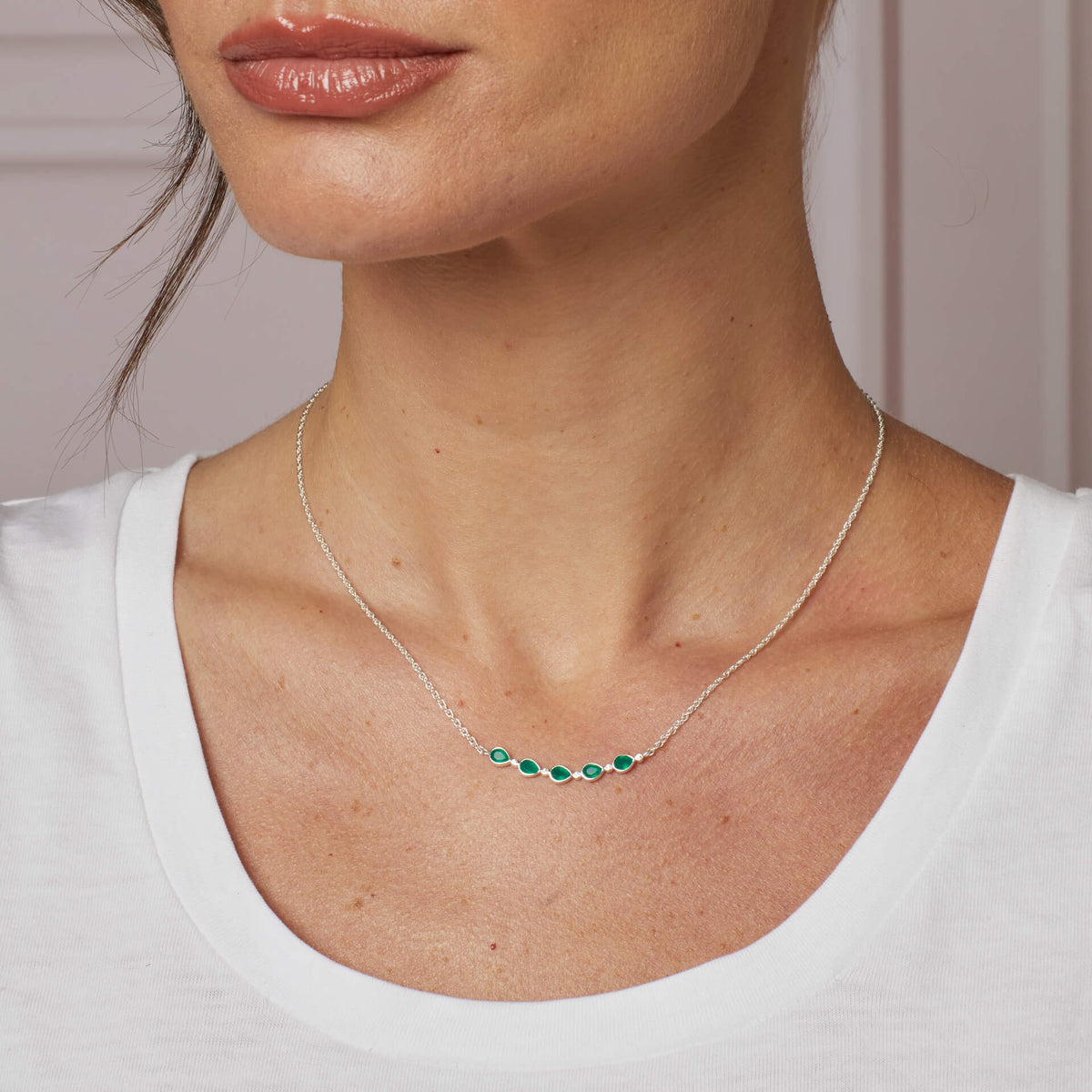 Laura Ashley Silver Thornage Flowers Necklace