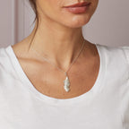 Laura Ashley Silver Plume Feather Necklace