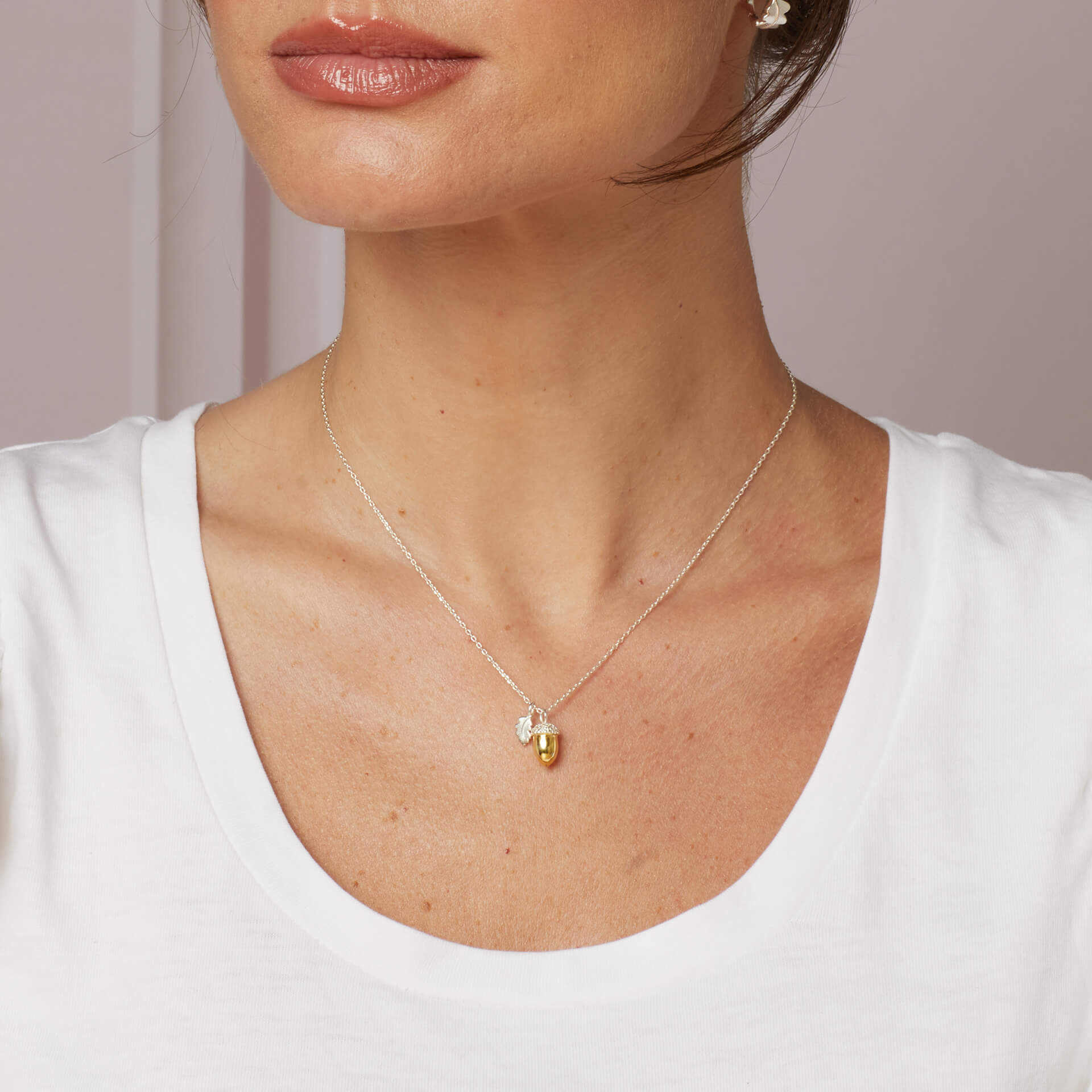 Laura Ashley Silver Broadoak Acorn Necklace