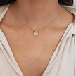 Collier pendentif Luna mono-disque péridot