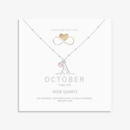 Collar inicial y de piedra de nacimiento de octubre | Regalo personalizado de cuarzo rosa