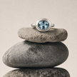 Oval-cut Sky Blue Topaz gemstone Ring - Avery