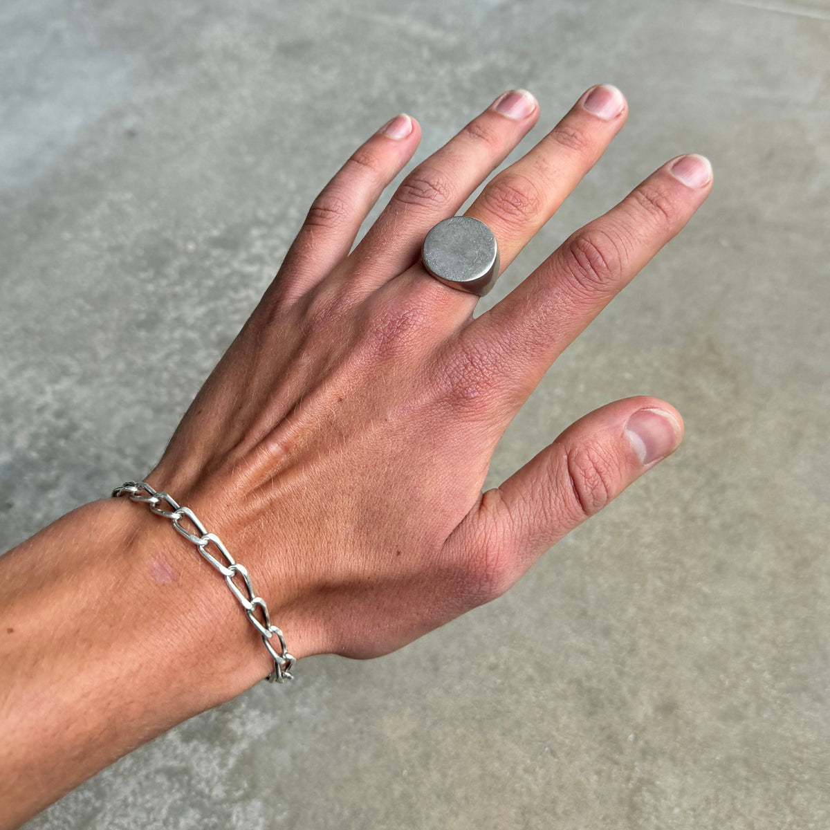Circle Silver Signet Ring