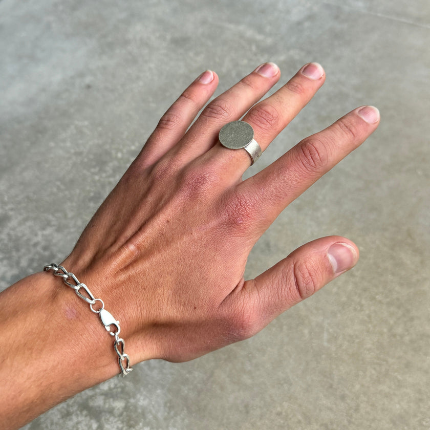 Oversized Circle Silver Ring