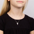 D For Diamond Medium Cross Pendant with Diamond