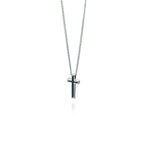 Fred Bennett Black IP Detail Cross Pendant