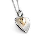 Beginnings Double Heart Pendant with Yellow Gold Plated Small Heart