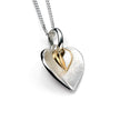 Beginnings Double Heart Pendant with Yellow Gold Plated Small Heart