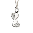 Beginnings Double Heart Drop Pendant with Cubic Zirconia