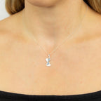 Beginnings Double Heart Drop Pendant with Cubic Zirconia