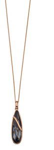 Beginnings Lozenge Shape Pendant in Rose Gold with Silver Night Crystal