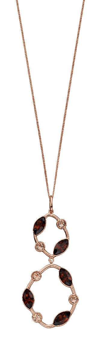 Beginnings Rose Gold Plated Smoked Topaz Crystal Pendant