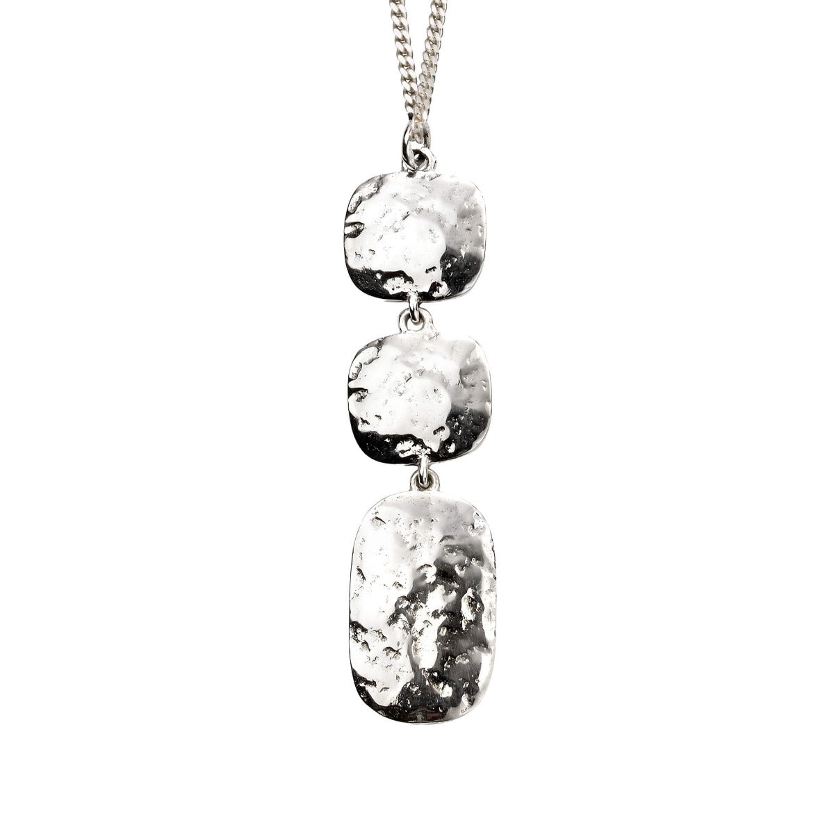 Beginnings Triple Drop Hammered Pendant