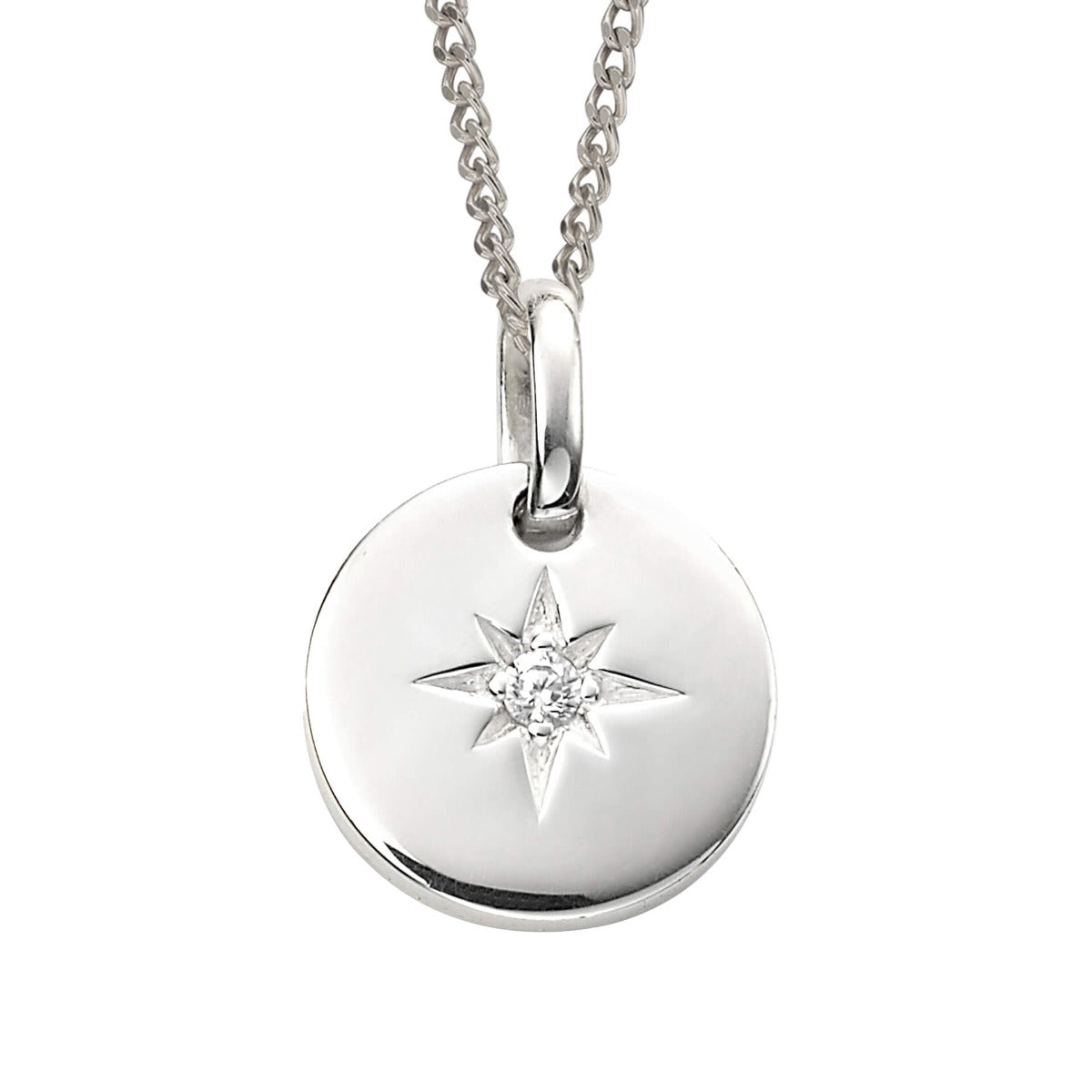 Beginnings Star Disc Pendant with Cubic Zirconia