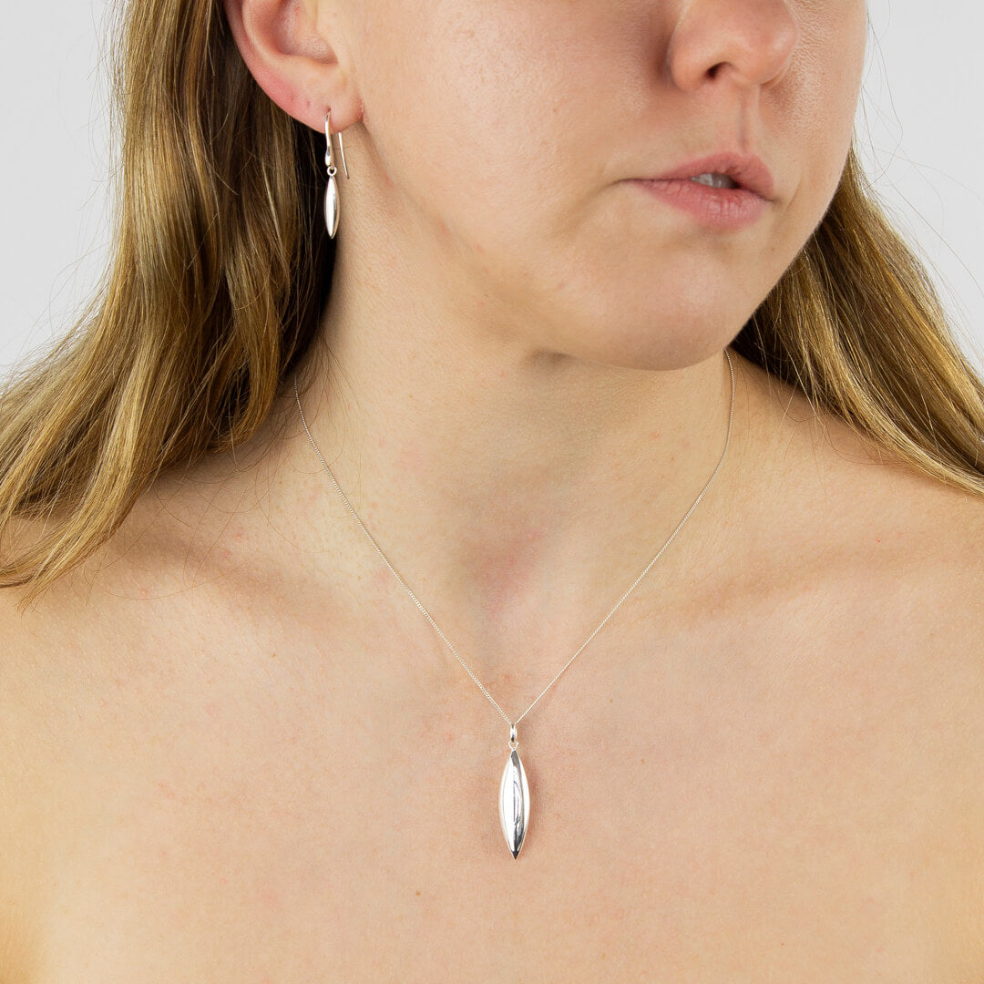 Beginnings Navette Shaped Drop Pendant