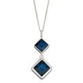 Beginnings Double Square Drop Pendant with Crystal