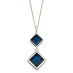 Beginnings Double Square Drop Pendant with Crystal