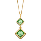 Beginnings Double Square Drop Pendant with Crystal