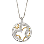Beginnings Organic Heart Pendant with Yellow Gold Plating and Cubic Zirconia