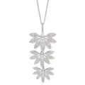 Beginnings Triple Horsetail Plant Fossil Drop Pendant with Pave Cubic Zirconia