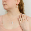 Beginnings Split Leaf Double Pendant with Mother of Pearl