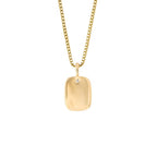 D For Diamond Rectangular Tag Pendant