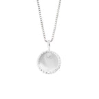 D For Diamond Round Stippled Edge Pendant