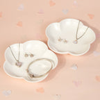 D For Diamond Mother of Pearl Heart Stud Earrings with Diamond