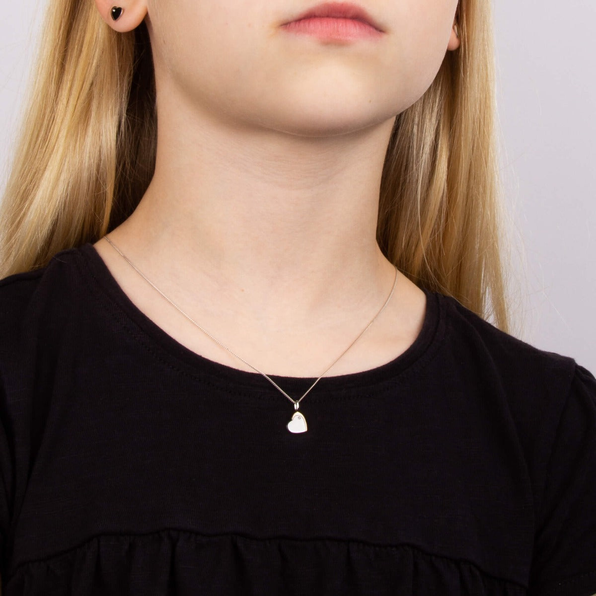 Pendentif cœur en or rose D For Diamond avec bord en diamant