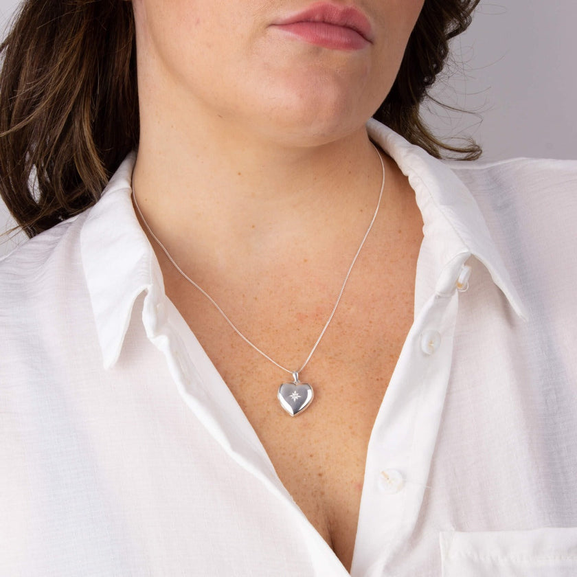 Beginnings Starburst Heart Locket Pendant
