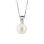Beginnings Pearl Pendant with Pave Cubic Zirconia