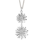 Beginnings Stylised Double Flower Drop Pendant with Cubic Zirconia