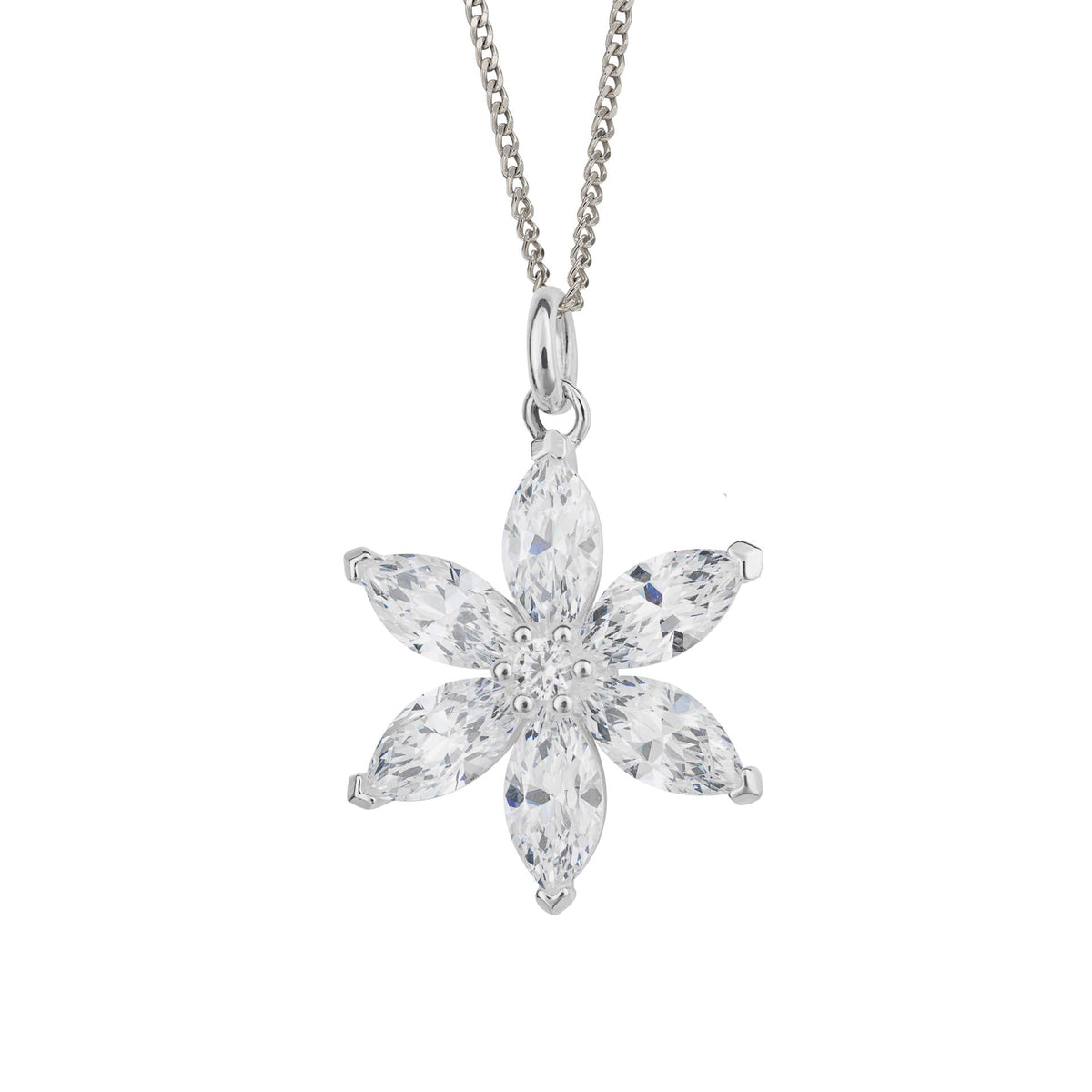 Beginnings Flower Pendant with Cubic Zirconia