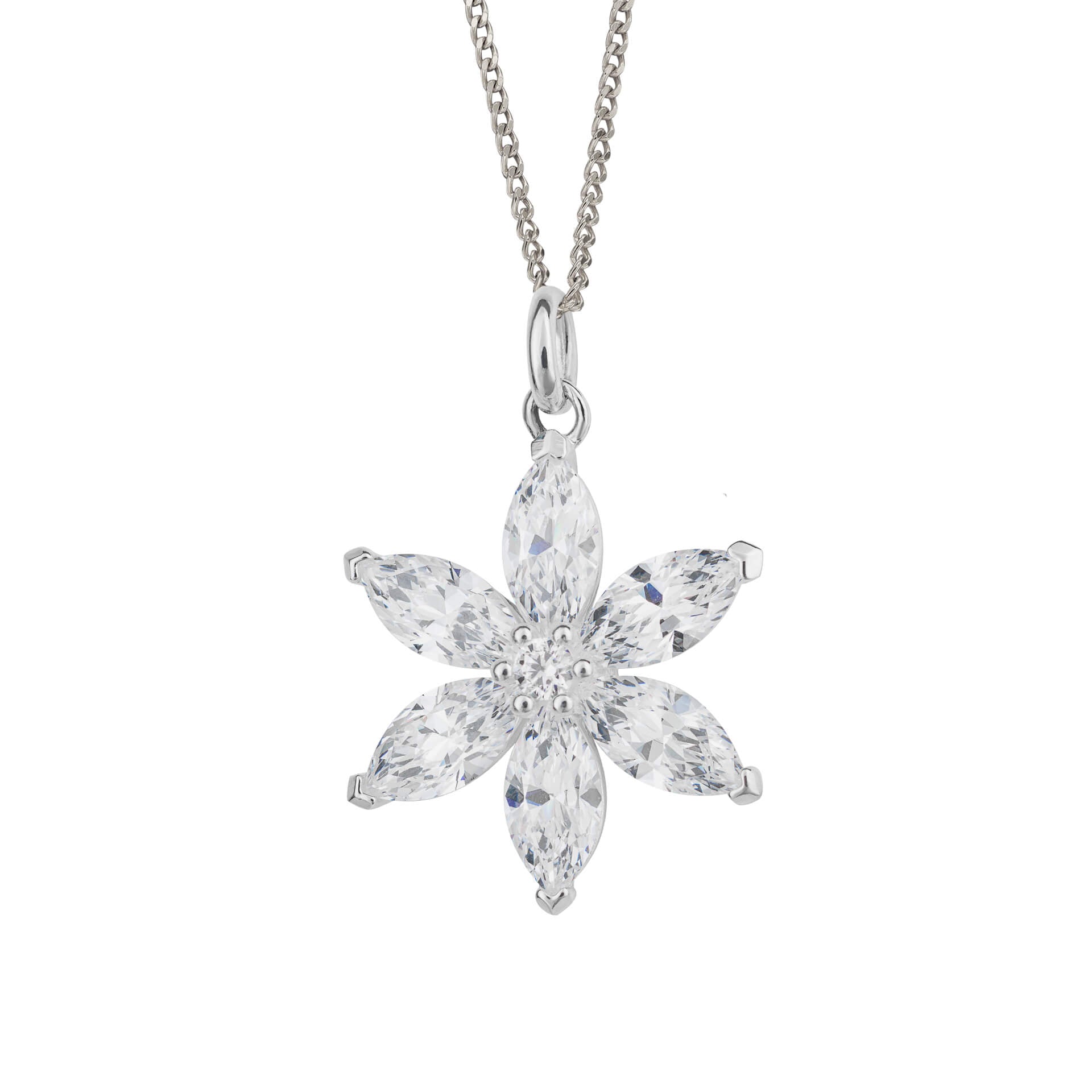 Beginnings Flower Pendant with Cubic Zirconia