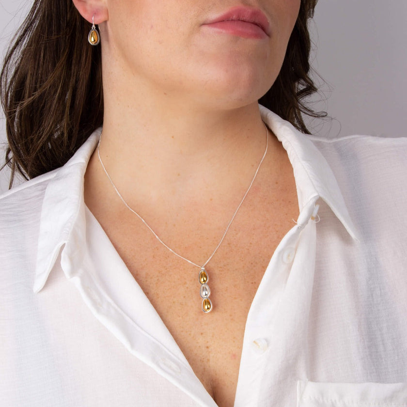 Pendentif goutte Beginnings Organic avec incrustations rotatives