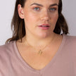 Beginnings Organic Square Pendant with Enclosed Leaf