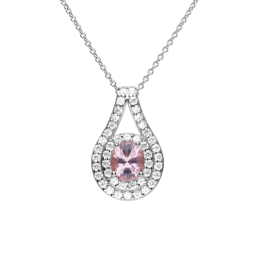 Diamonfire Teardrop Pink Zirconia Pendant