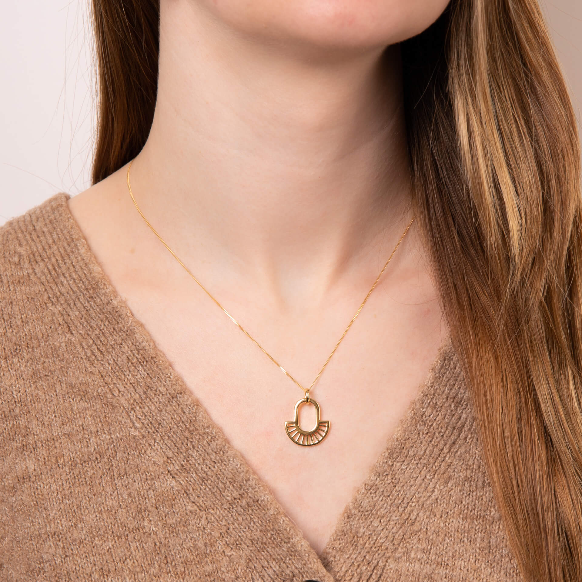 Beginnings Geometric Fan Drop Pendant