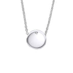 D For Diamond Pass-Through Round Pendant Charm with Diamond