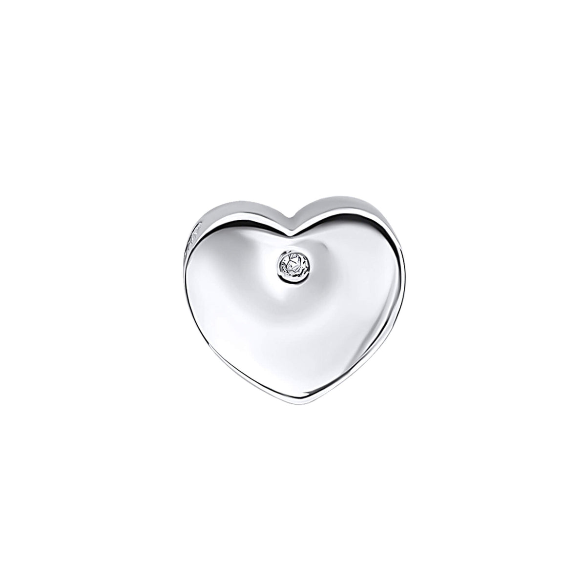 D For Diamond Pass-Through Heart Pendant Charm with Diamond